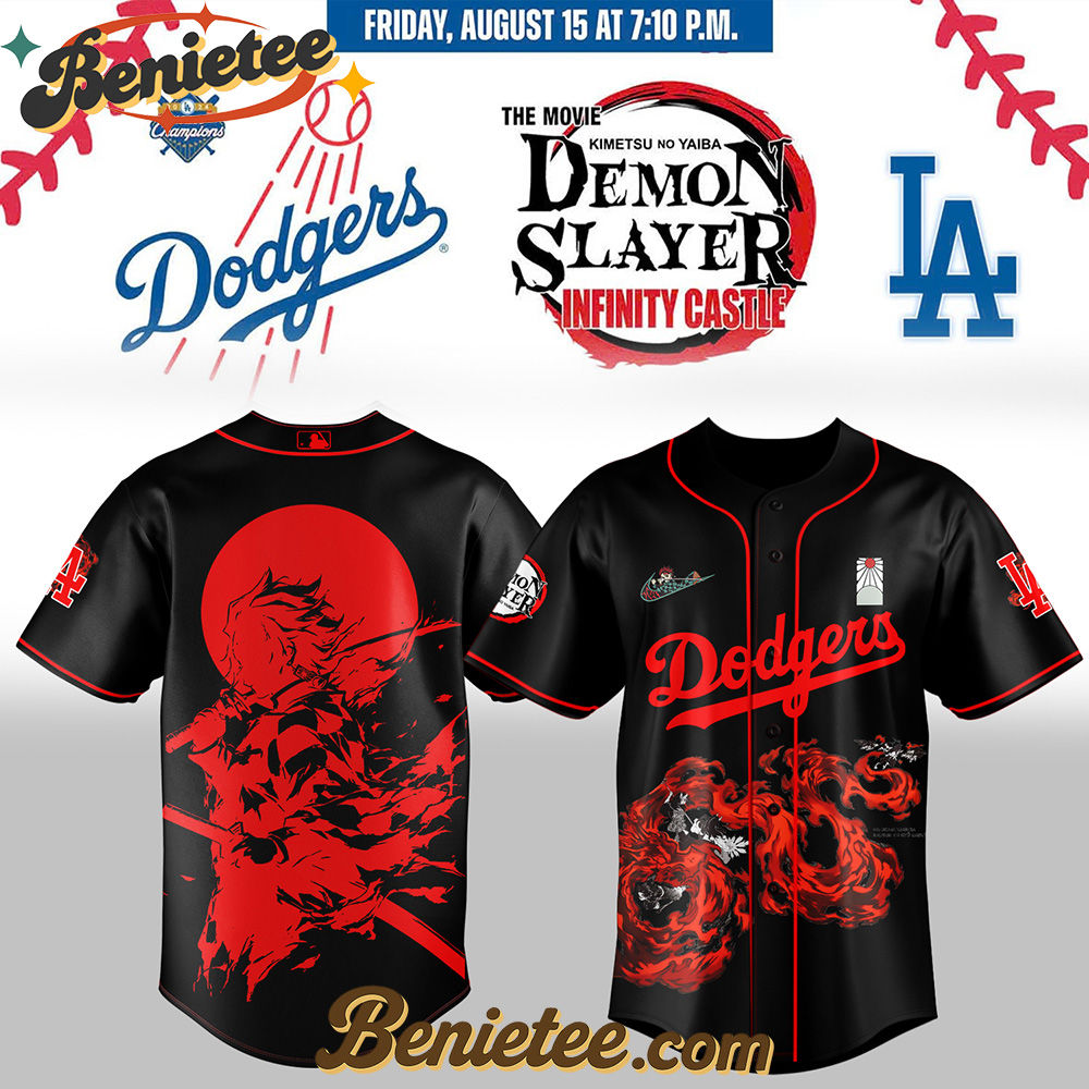Los Angeles Dodgers x Demon Slayer Tanjiro Baseball Jersey 2025 Los Angeles Dodgers x Demon Slayer Tanjiro Baseball Jersey 2025