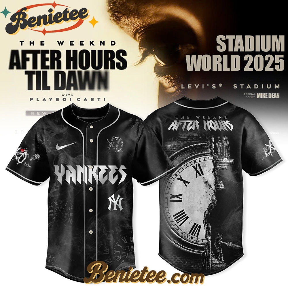 New York Yankees x After Hours Til Dawn 2025 - The Weeknd Baseball Jersey New York Yankees x After Hours Til Dawn 2025 - The Weeknd Baseball Jersey