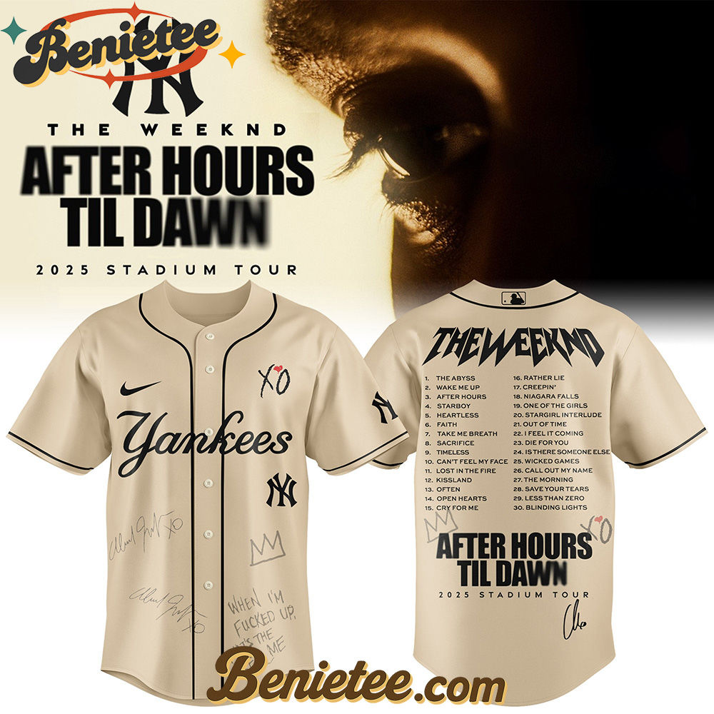 New York Yankees x The Weeknd After Hours Til Dawn Baseball Jersey Limited Edition New York Yankees x The Weeknd After Hours Til Dawn Baseball Jersey Limited Edition