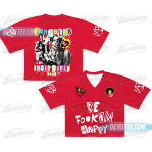 ungblud 2025 Concert Crop top Football Jersey Full Mesh, 2025 Yungblud Idols World Tour Shirt