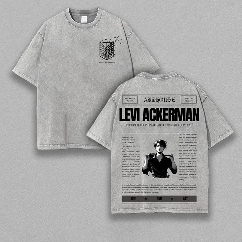 Retro Heavy Limited Attack Levi Ackerman - On Titan - AOT Anime Double Printed Vintage Washed Tee Unisex Anime Manga Cotton T-shirt, Gift For Anime Fan, Anime Lover, Manga Lover Retro Heavy Limited Attack Levi Ackerman - On Titan - AOT Anime Double Printed Vintage Washed Tee Unisex Anime Manga Cotton T-shirt, Gift For Anime Fan, Anime Lover, Manga Lover
