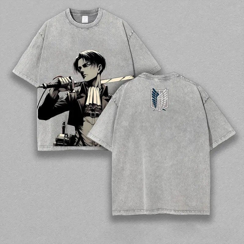 Retro Heavy Limited Levi Ackerman x Attack On Titan Anime Double Printed Vintage Washed Tee Unisex Oversize Anime Manga Washed Heavyweight Cotton T-shirt , Gift For Anime Fan Levi V4 Retro Heavy Limited Levi Ackerman x Attack On Titan Anime Double Printed Vintage Washed Tee Unisex Oversize Anime Manga Washed Heavyweight Cotton T-shirt , Gift For Anime Fan Levi V4
