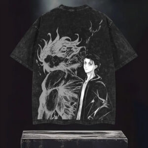 Retro Vintage Limited Eren Yeager Ver.4 Washed Tee, Attack On Titan Shirt, Heavyweight Cotton Tee, Attack on Titan Merch, Anime Lover Gift, Anime Streetwear, Manga Fans Clothing, Crewneck Style, Anime Gift