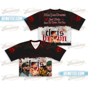 Vintage Chris Brown Bootleg Tour Croptop Football Jersey
