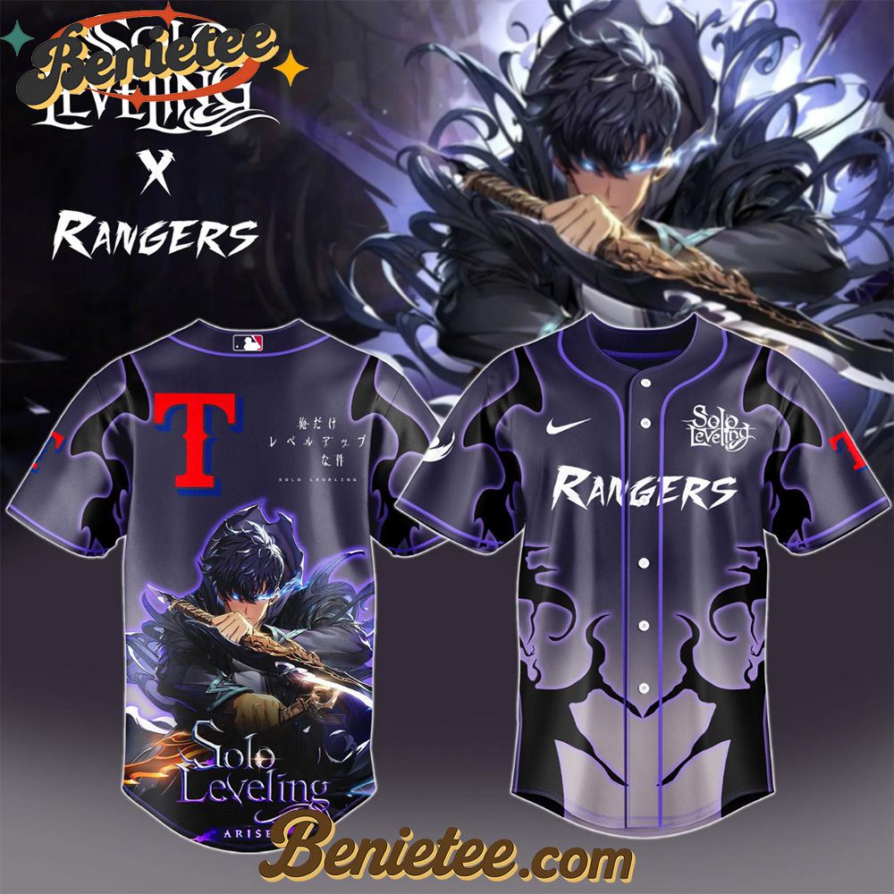 Texas Rangers x Solo Leveling Exclusive Baseball Jersey Texas Rangers x Solo Leveling Exclusive Baseball Jersey