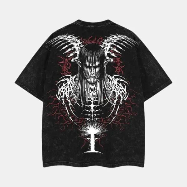 The End Eren Yeager T-Shirt Attack on Titan Anime Graphic Tee Final Season Oversized Acid Washed Cotton Shirt Anime Streetwear Casual Menswear Anime Merch Gift for Anime Fans AOT Lover