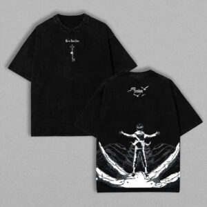The Key to Freedom - Attack on Titan Vintage Washed Oversize Anime Tee Anime Double Printed Lightweight Acid Washed Tee shirts men Menswear Top