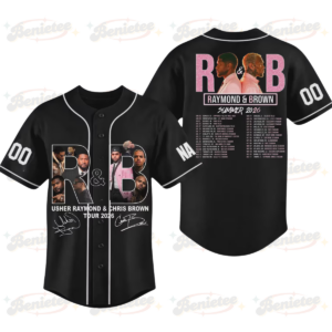 Men's R&B Tour Concert Baseball Jersey Personalized Name Number Black S-5XL