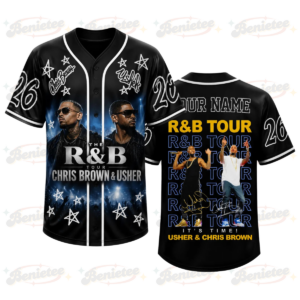 Men's Team Breezy Chris Brown Usher Baseball Jersey Personalized Black S-5XL