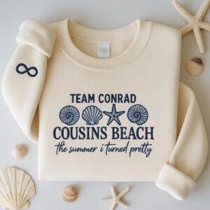 Cousins Beach Embroidered Sweatshirt, Team Conrad, The Summer I Turned Pretty, cousins beach sweatshirt