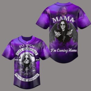 Ozzy Osbourne Memorial Baseball Jersey – RIP 1948–2025 Gothic Rock Tribute Shirt