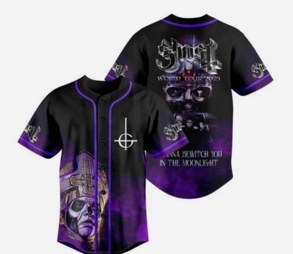 Ghost Band Tour 2025 Baseball Jersey Skeletour Tour Rock Band Shirt US1353