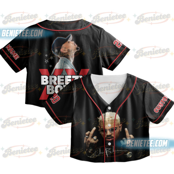 Chris Brown Tour Crop Top Football Jersey, Custom Breezy Bowl 2025 Shirt, R&B Concert Merch, Unisex Fan Gift