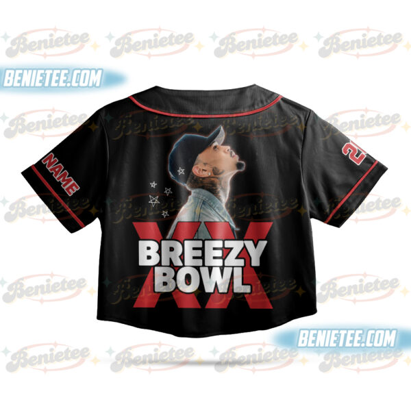Chris Brown Tour Crop Top Football Jersey, Custom Breezy Bowl 2025 Shirt, R&B Concert Merch, Unisex Fan Gift