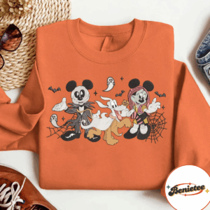 Embroidered Mickey & friends Disney World Christmas sweatshirt Tshirt, Mickey Christmas embroidery shirt