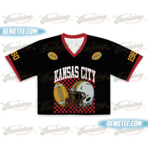 90s Style Kansas City Croptop Mesh Football, Kansas City Game Day Croptop Mesh Football (1)