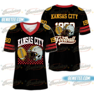 90s Style Kansas City Football Jersey, Kansas City Game Day Football Jersey (1)