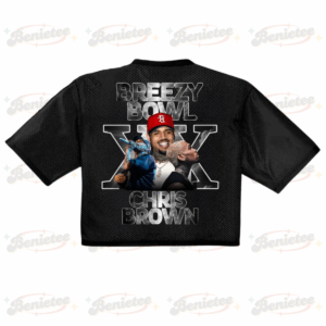 Chris Brown World Tour Croptop Mesh Football, Concert 2025 Breezy Bowl XX Croptop Mesh Football