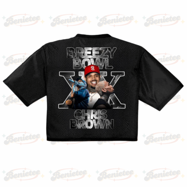 Chris Brown World Tour Croptop Mesh Football, Concert 2025 Breezy Bowl XX Croptop Mesh Football