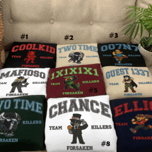 Forsaken Characters Embroidered Sweatshirt, Video Game Lover, Team C00lkidd Shirt, Slasher, John Doe Gamer Gift Gamer
