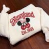 Disneyland Est 1955 Coquette Mickey & Minnie Cherry Embroidered Sweatshirt