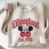 Disneyland Est 1955 Coquette Mickey & Minnie Cherry Embroidered Sweatshirt