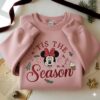 Embroidered Minnie Christmas Sweatshirt, Disney Tis the Season Sweater, Holiday Minnie Crewneck