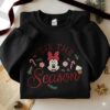 Embroidered Minnie Christmas Sweatshirt, Disney Tis the Season Sweater, Holiday Minnie Crewneck