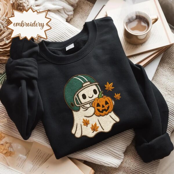 Embroidered Eagles Ghost Sweatshirt, Game Day Sweatshirt, Embroidered Game Day Sweatshirt
