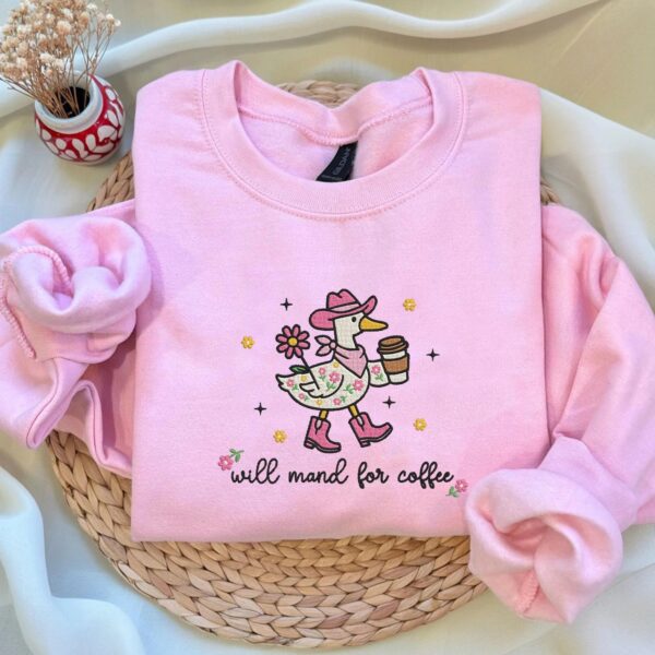 Embroidered Silly Goose RBT Sweatshirt, Floral Will Mand for Coffee for ABA Therapy