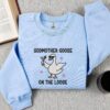 Embroidered Godmother Goose On the Loose Sweatshirt, Funny Godmother Proposal Gift, Pregnancy Announcement Shirt