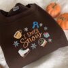 I Smell Snow Embroidered Sweatshirt, Stars Hallow Sweater, Cute Fall bookish