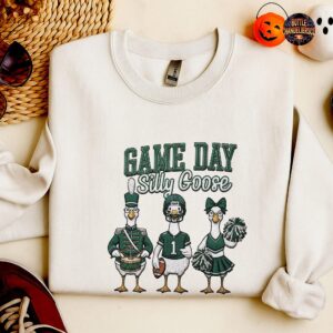 Game Day Silly Goose Embroidered Sweatshirt, Football Goose Shirt, Bird Gang Embroidered Shirt,