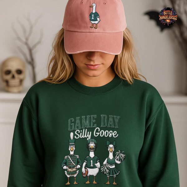 Game Day Silly Goose Embroidered Sweatshirt, Football Goose Shirt, Bird Gang Embroidered Shirt,