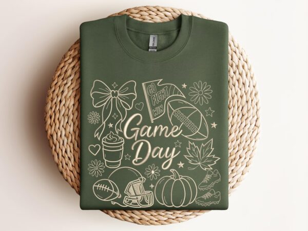 Embroidered Football Game day Shirt, Tis The Season Shirt, Embroidered Fall Shirt