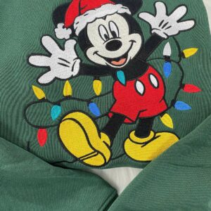 Embroidered Mickey Mouse Christmas Sweatshirt, Disney Holiday Embroidered Crewneck, Disney Family Christmas Shirts