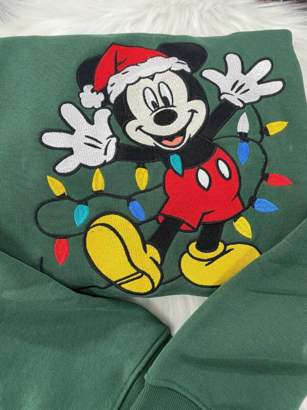 Embroidered Mickey Mouse Christmas Sweatshirt, Disney Holiday Embroidered Crewneck, Disney Family Christmas Shirts