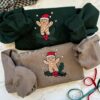 Embroidered Christmas Gingerbread Sweatshirt, Holiday Sweatshirt,Gingerbread Man Embroidered Sweater