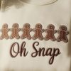 Gingerbread Embroidered Christmas Sweatshirt: Sparkly Holiday Crewneck
