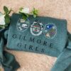 Girlmore Girls Embroidered Sweatshirt, Fall Girls Coquette Crewneck, Cozy Vibes Crewneck, Fall Shirt