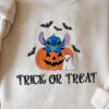 Embroidered Stitch Halloween Sweatshirt, Lilo Stitch Halloween Shirt