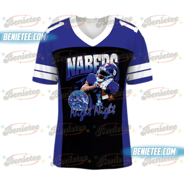Malik Nabers Night Night Football Shirt, New York Football Throwback Football Shirt