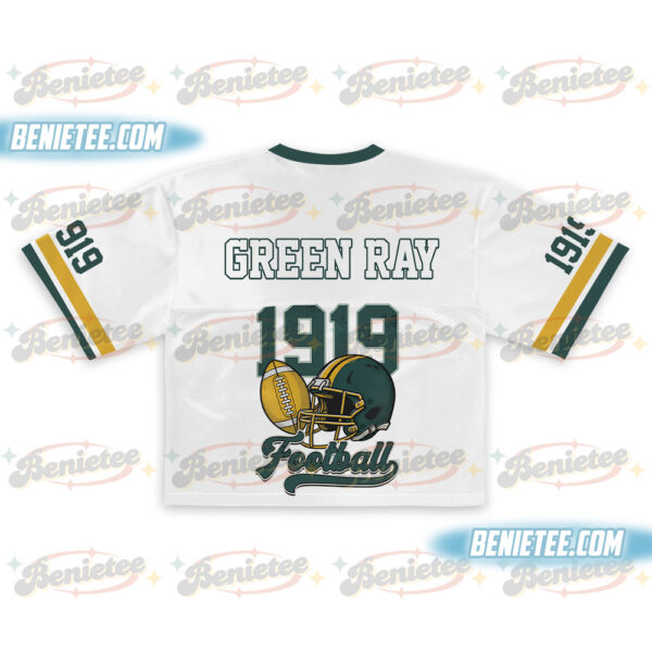Green Bay Croptop Mesh Football, Retro Green Bay Game Day Croptop Mesh Football