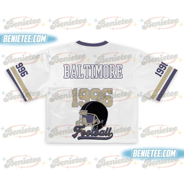Baltimore Croptop Mesh Football, Retro Baltimore Game Day Croptop Mesh Football