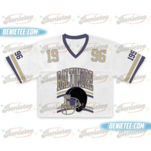 Baltimore Croptop Mesh Football, Retro Baltimore Game Day Croptop Mesh Football