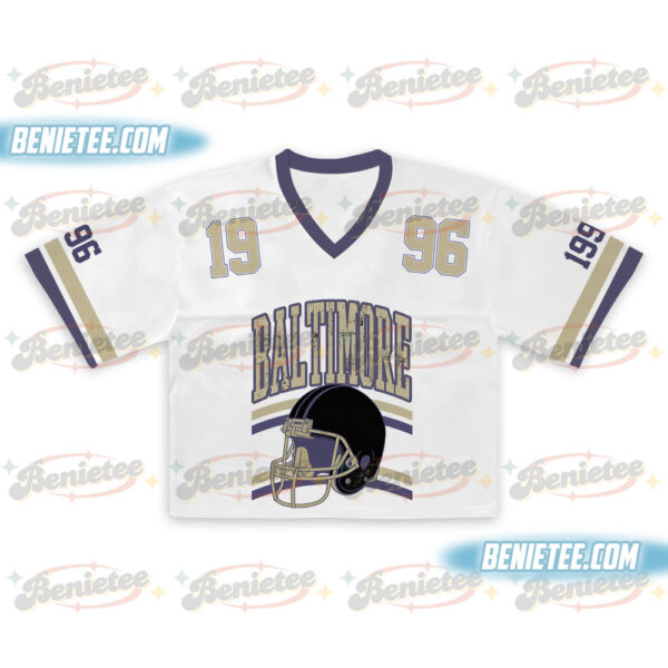 Baltimore Croptop Mesh Football, Retro Baltimore Game Day Croptop Mesh Football