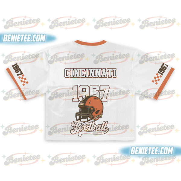Cincinnati Croptop Mesh Football, 90s Cincinnati Game Day Croptop Mesh Football