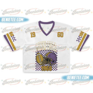 Minnesota Croptop Mesh Football, Retro Sports Game Day Croptop Mesh Football
