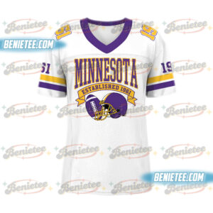 Minnesota American Football Jersey, Retro Vikes Game Day Football Jersey