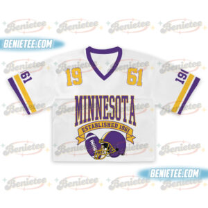 Minnesota American Croptop Mesh Football, Retro Vikes Game Day Croptop Mesh Football